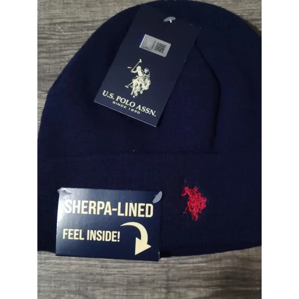 U.S. Polo‎ Assn. Men's Sherpa Lined Beanie Men's / Unisex / Adults Hat One Size